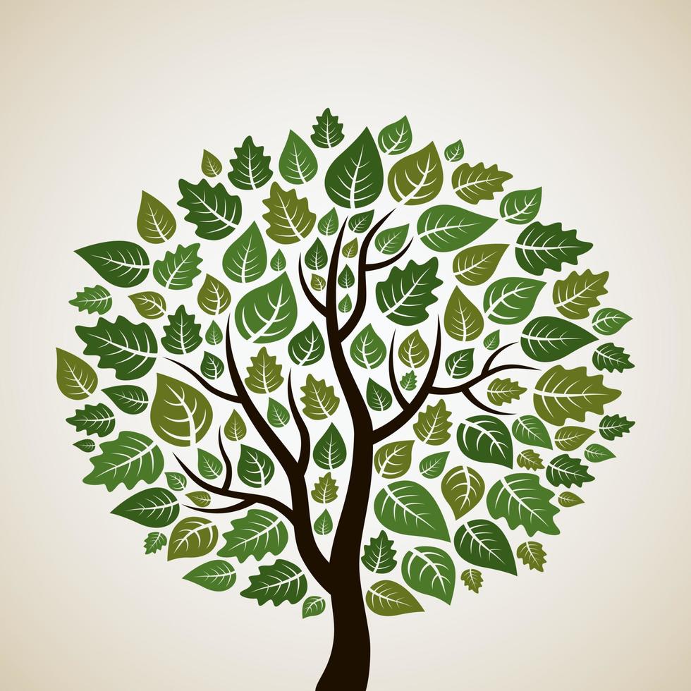 árbol con una anciana verde. una ilustración vectorial vector