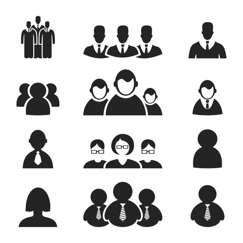 Set of icons on a theme user. A vector illustration