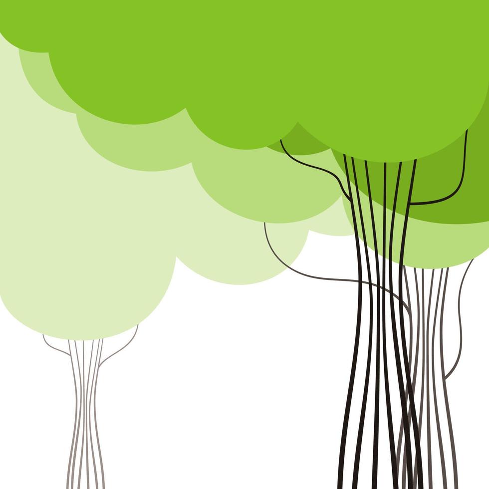 madera de árboles sobre un fondo verde. una ilustración vectorial vector