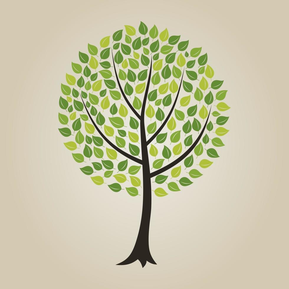 Tree with a roundish crone. A vector illustration