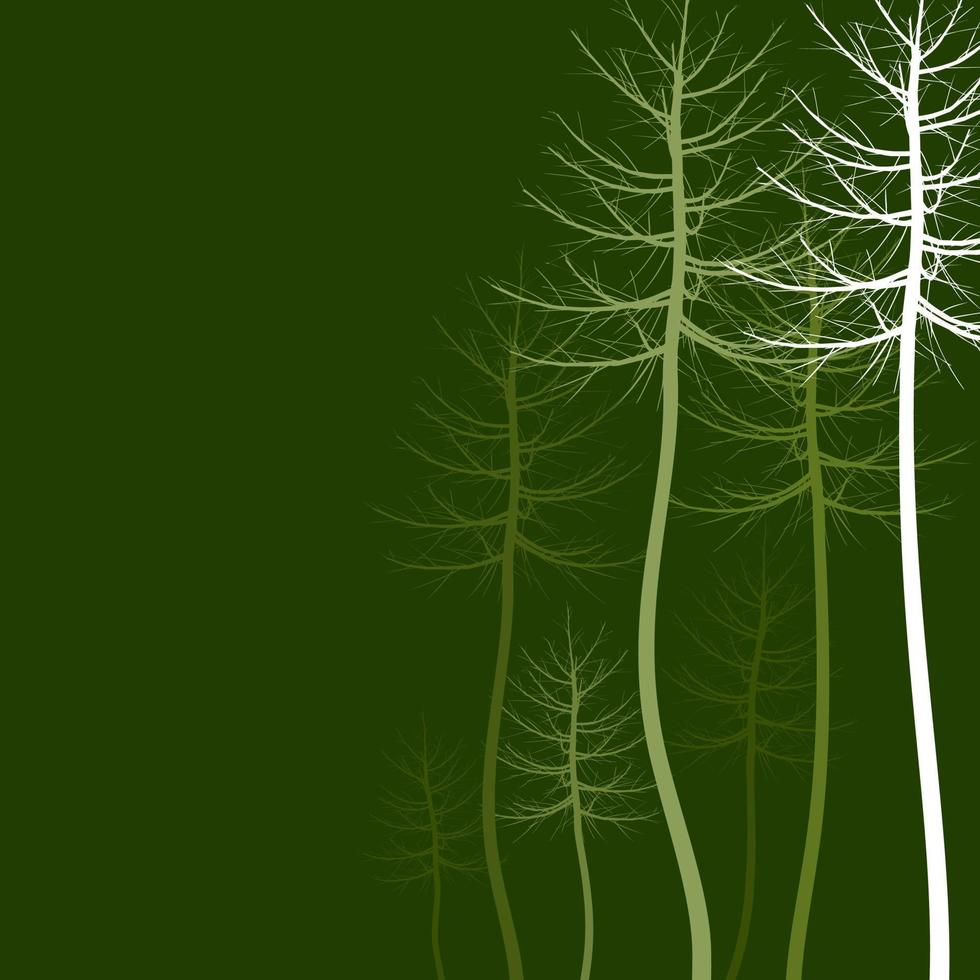 Wood of trees on a green background. A vector illustration