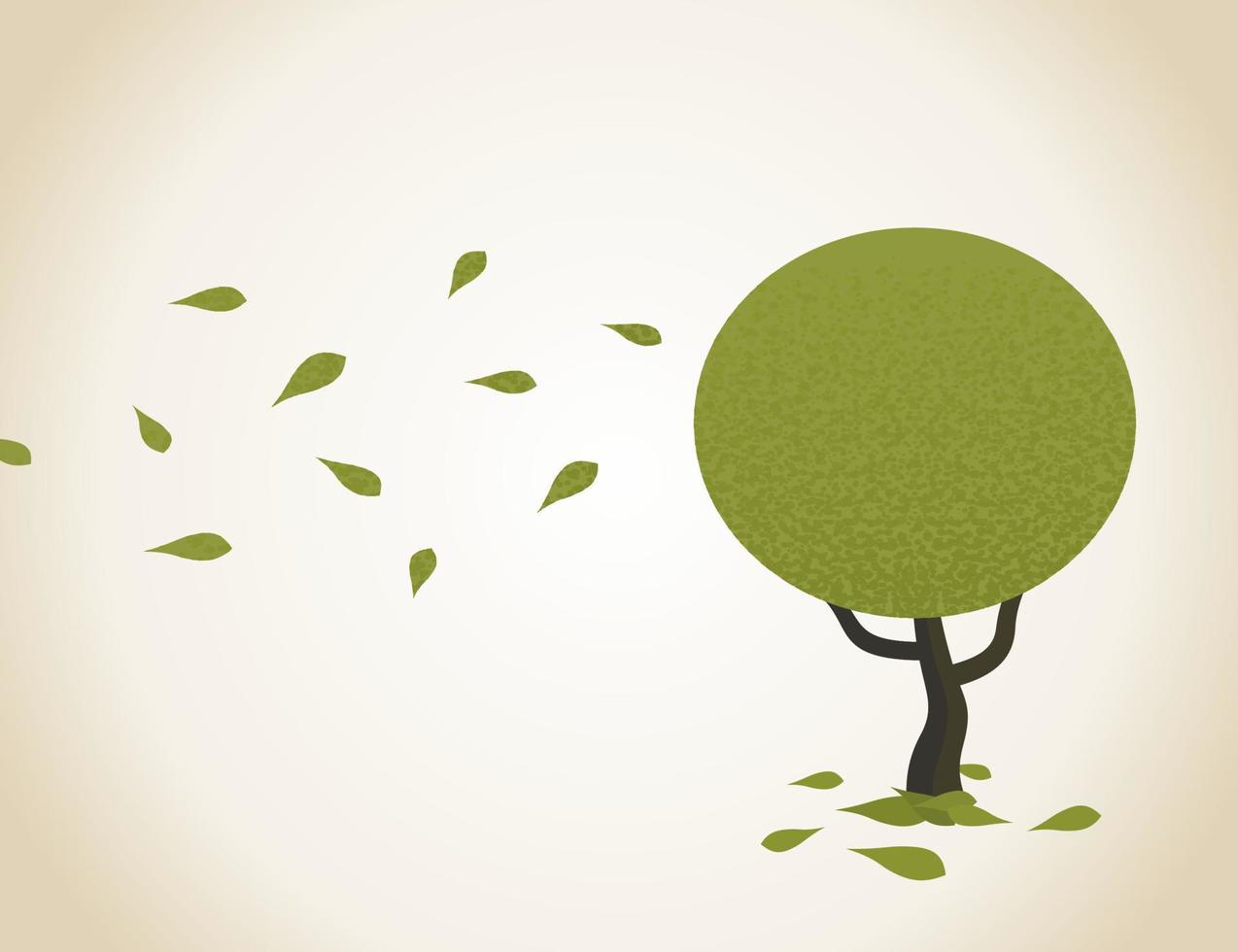 From the tree flew off the leaf. Vector illustration