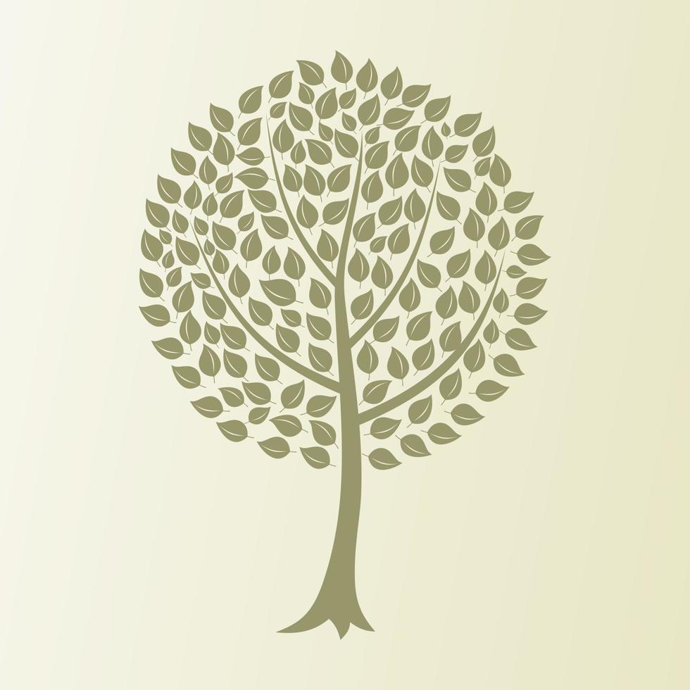 Tree with a roundish crone. A vector illustration