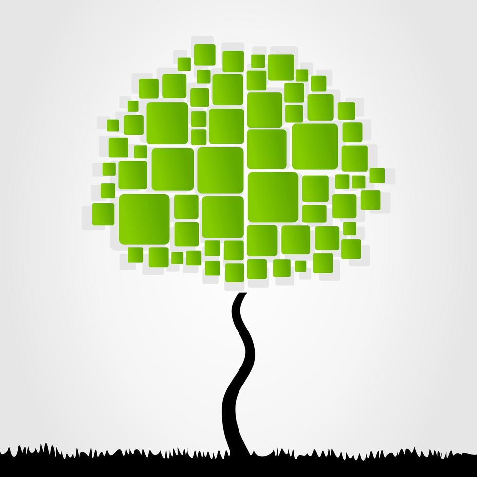 Abstract tree on a white background. A vector illustration