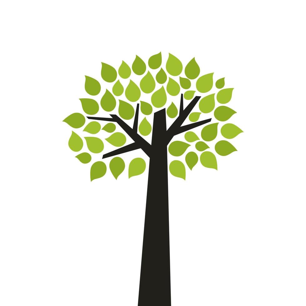 Tree with a green crone. A vector illustration