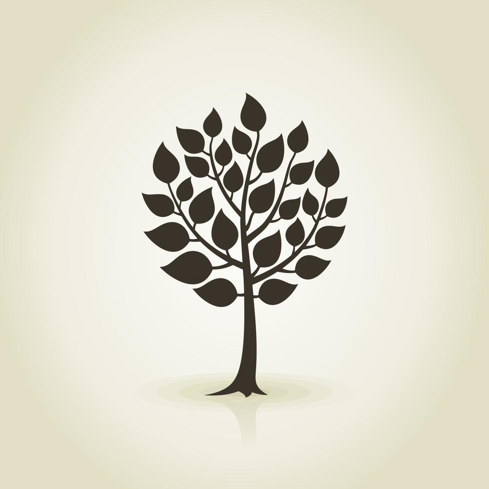 Tree with a roundish crone. A vector illustration