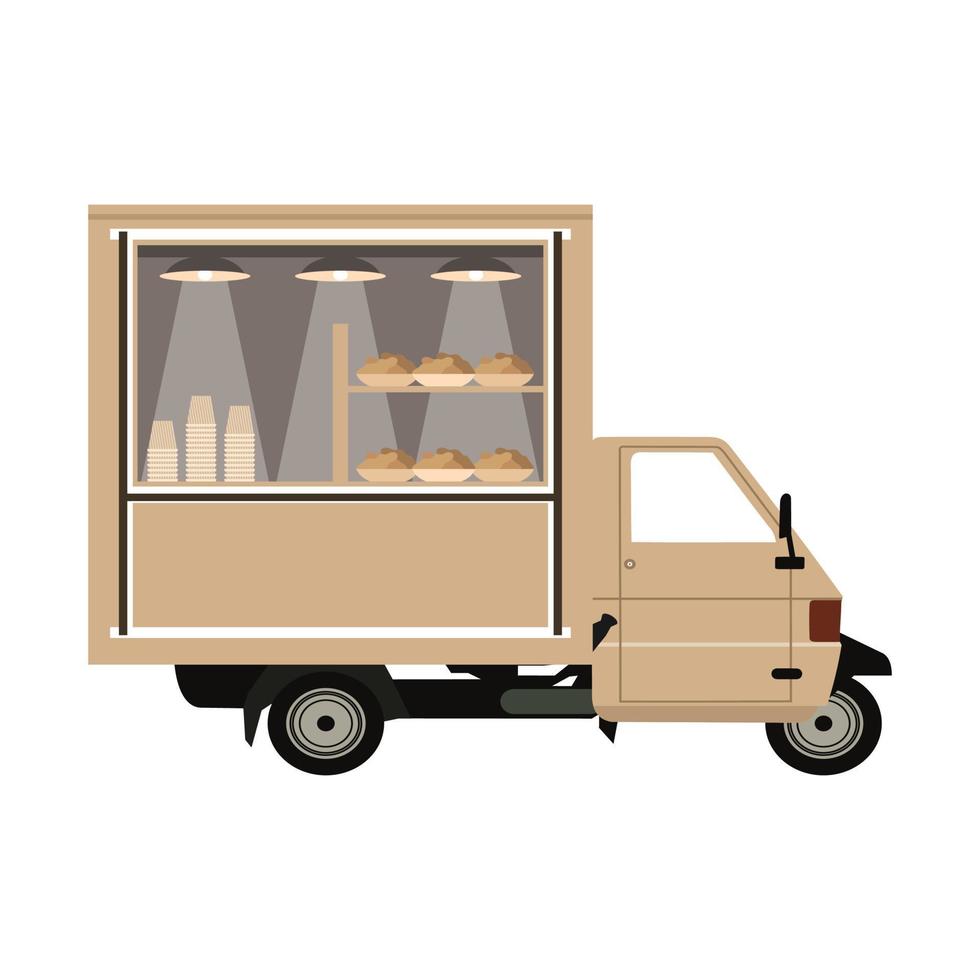 el coche en venta de café. una ilustración vectorial vector