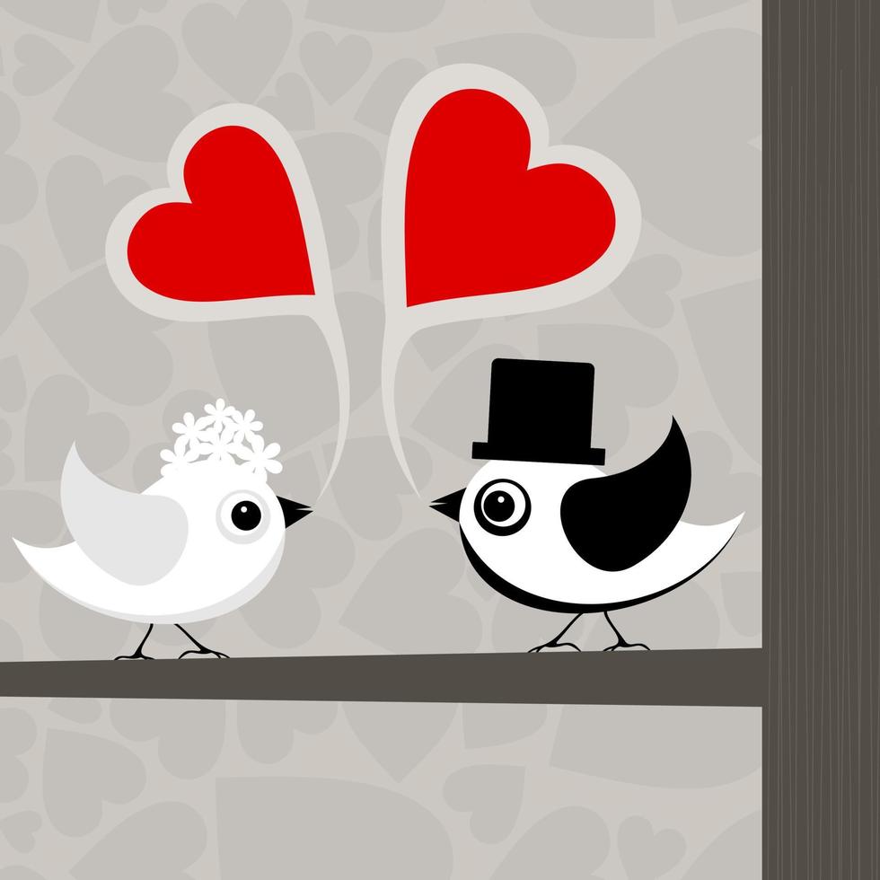 Birds love each other. A vector illustration