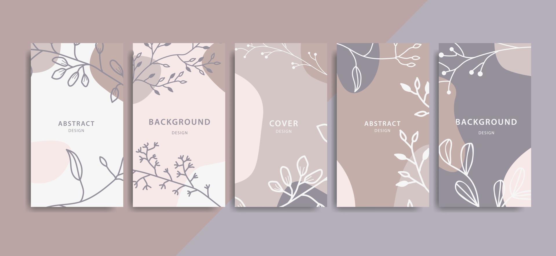A social media post with florals in delicate linen colors. The concept of promoting your content on social networks. vector