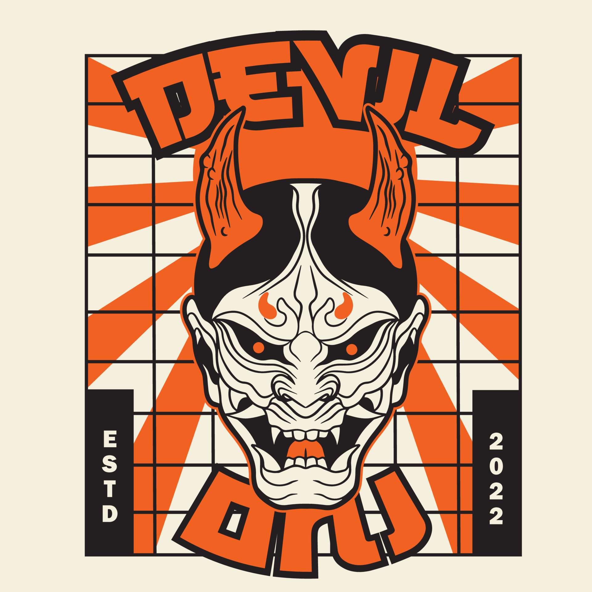 Japanese Demon Oni Mask Logo Design Vector Illustration it Can Be Use japanese-demon-oni-mask-logo-design-vector-illustration-it-can-be-use