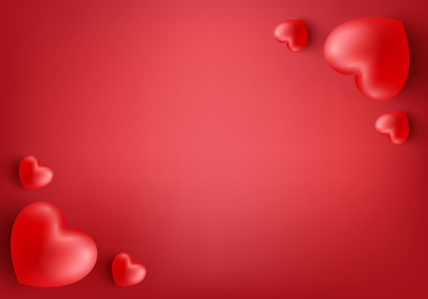 Red background with hearth valentines day vector