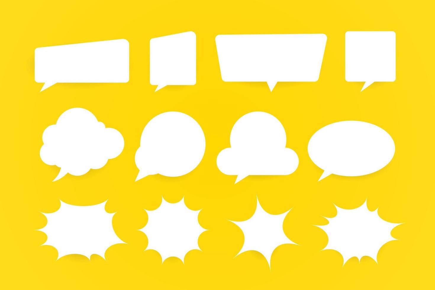 Vector set of blank speech bubble a collection of vector speech and thought communication bubbles