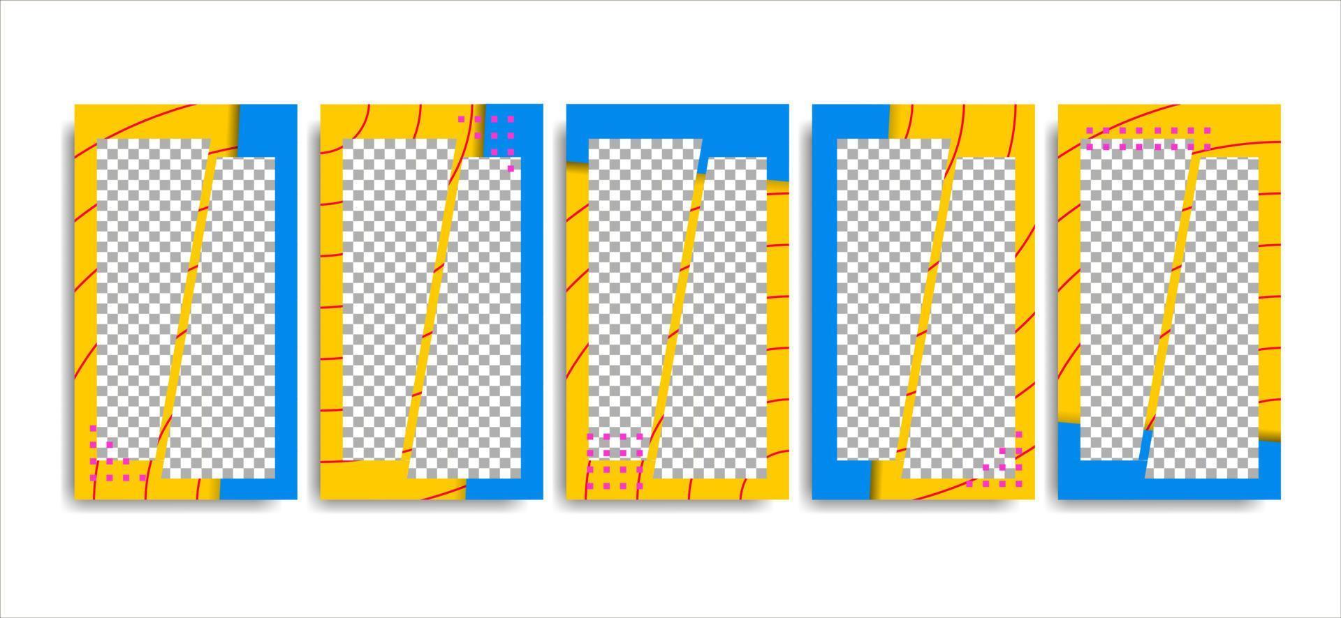 Stories in yellow and blue for a social network. Editable post and story for social network. vector