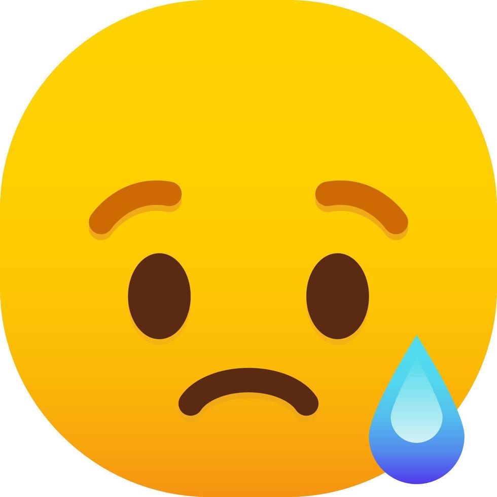 Crying Face Emoji icon vector