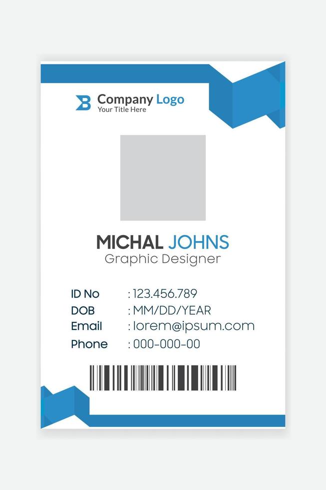 Modern corporate Company id card design template vector