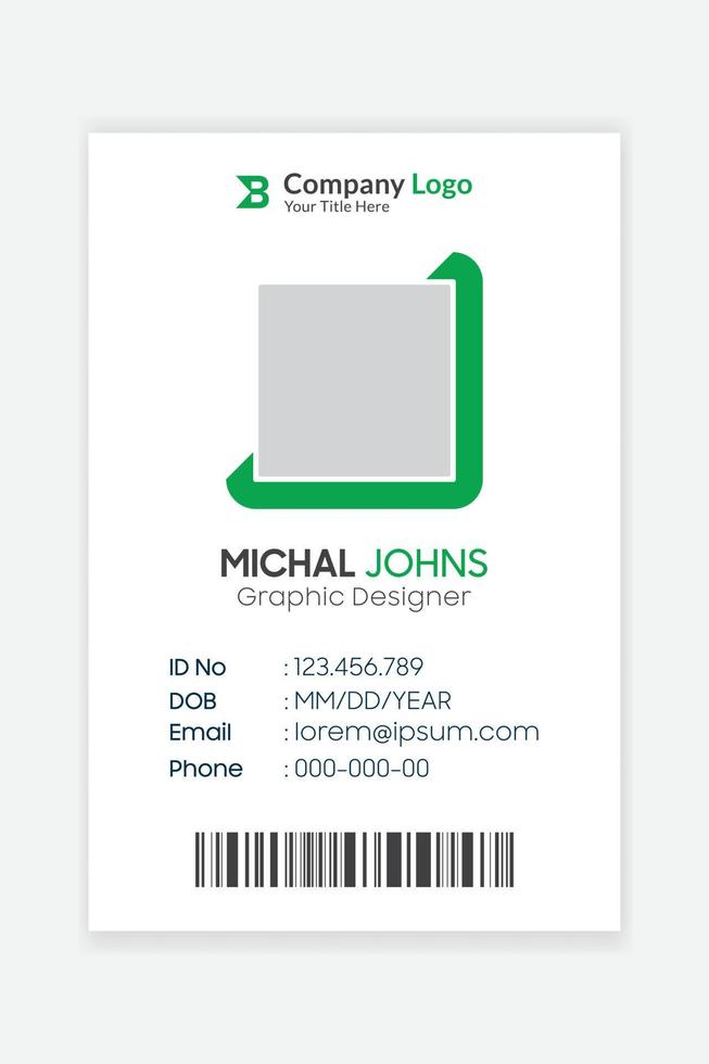 Modern corporate Company id card design template vector