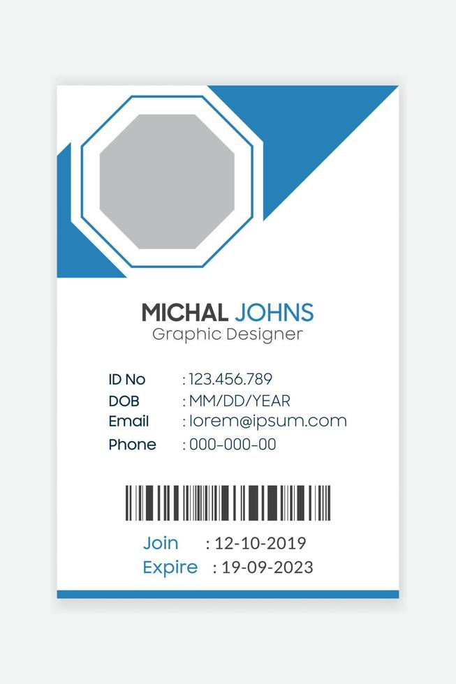 Modern corporate Company id card design template vector