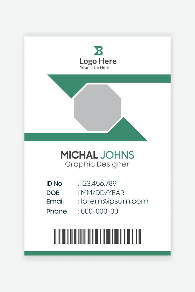 Modern corporate Company id card design template vector