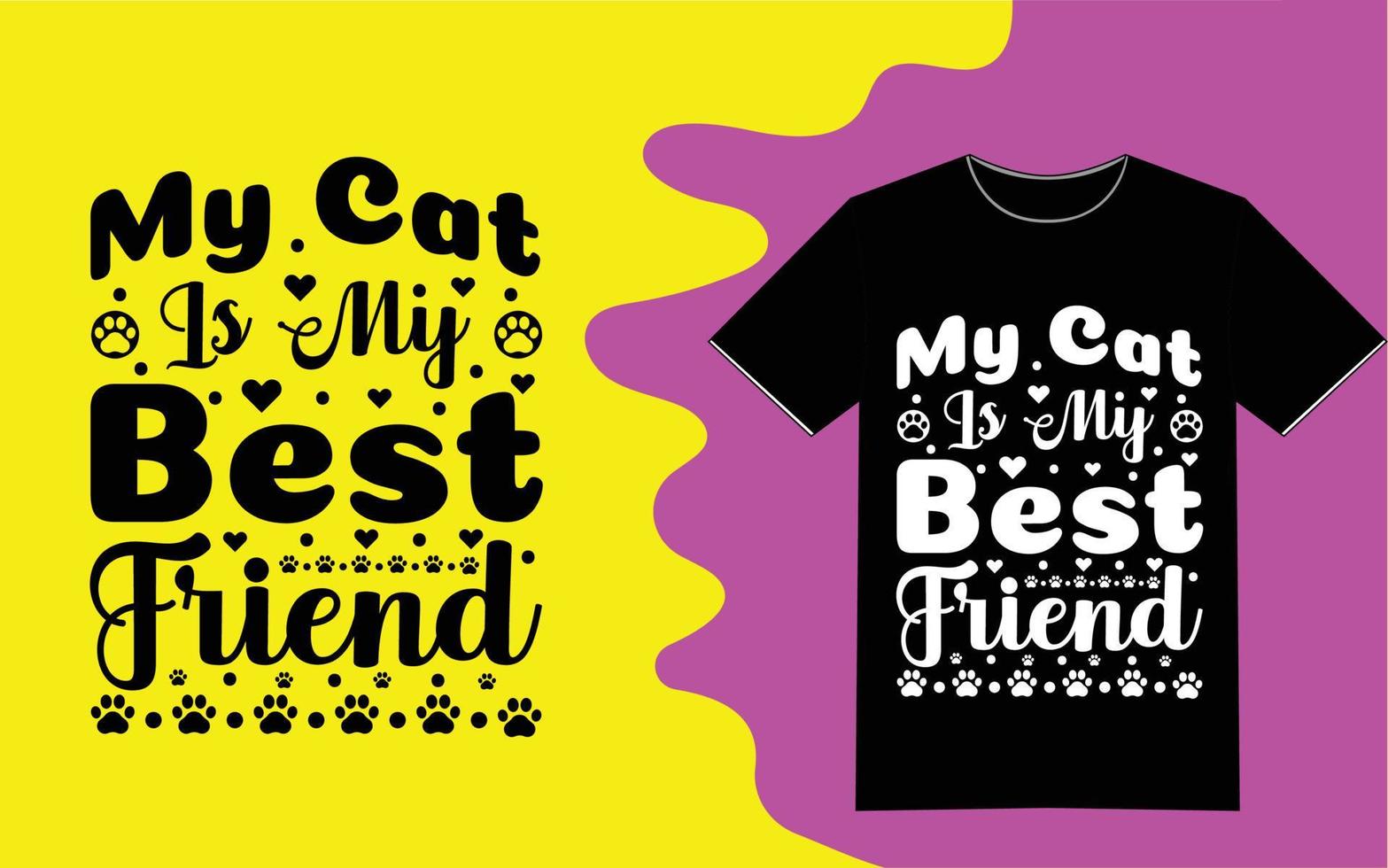 Best  Cat T-shirt Design vector