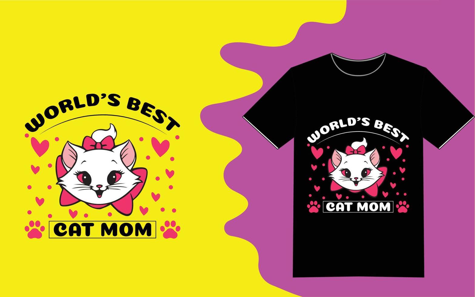 Best  Cat T-shirt Design vector