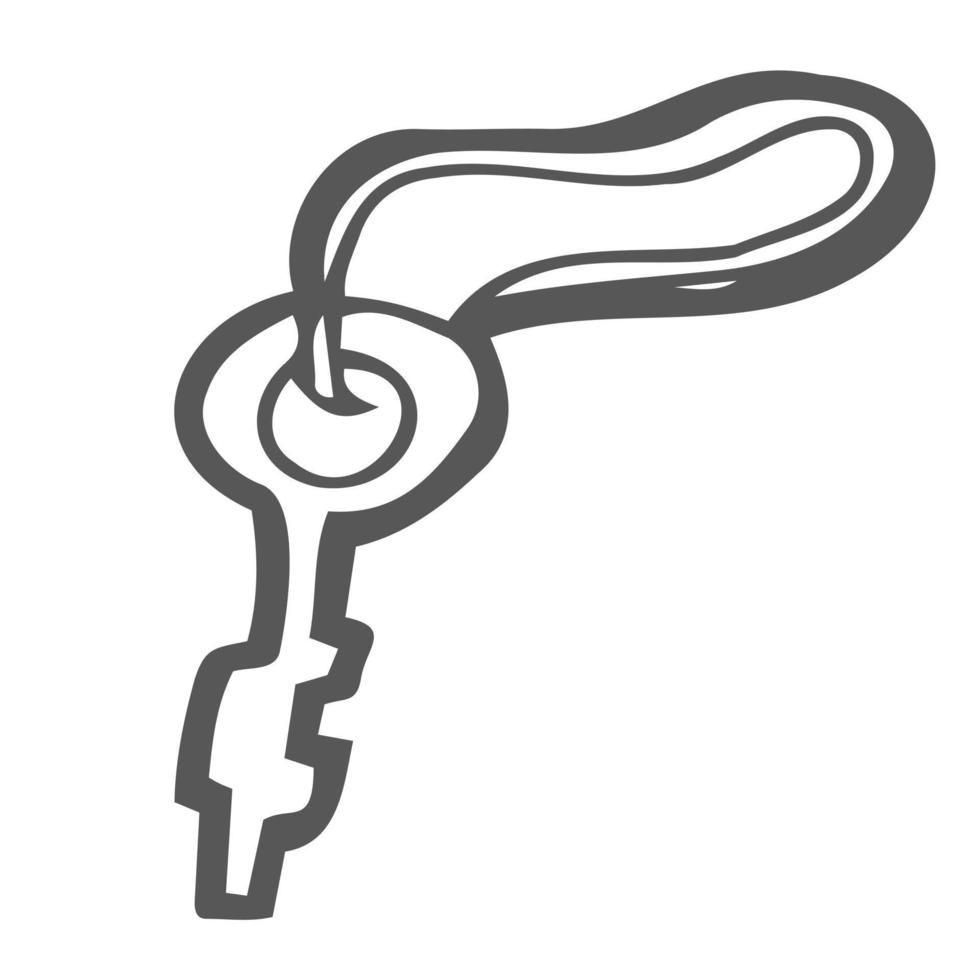 Doodle key icon in vector hand drawn sketch