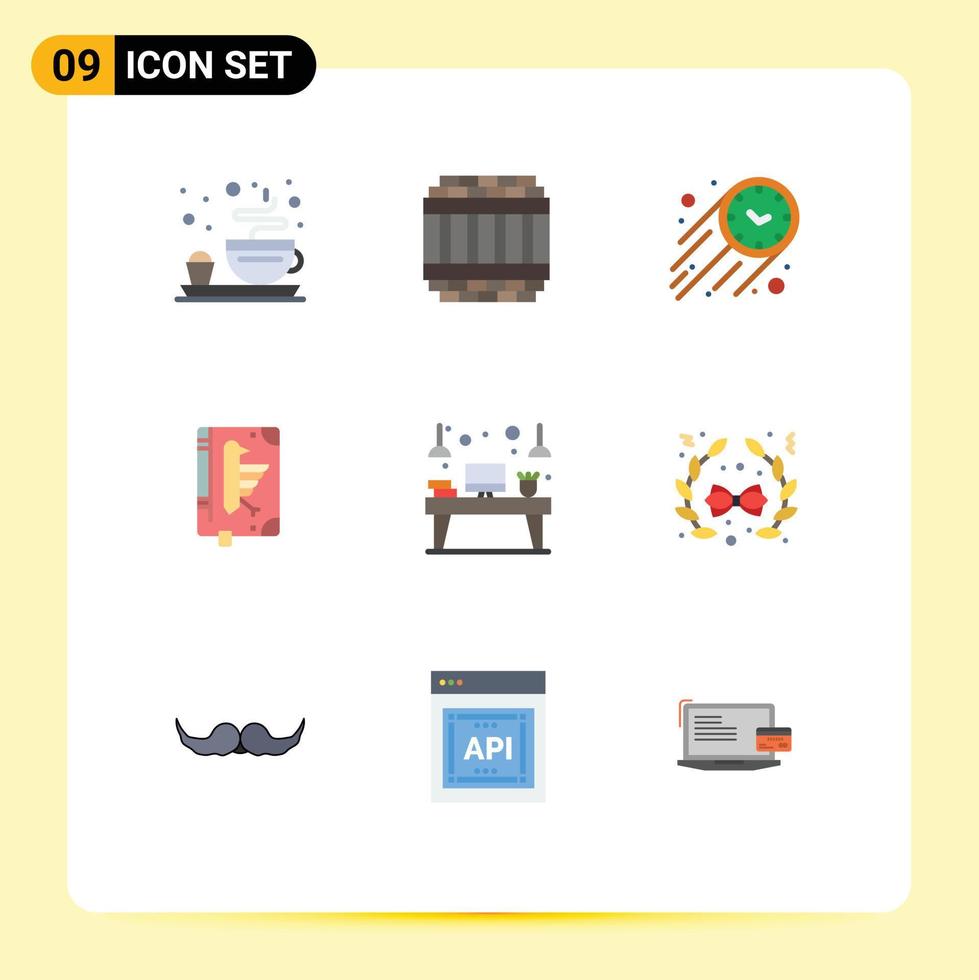 Flat Color Pack of 9 Universal Symbols of interior edict speed declaration codex Editable Vector Design Elements
