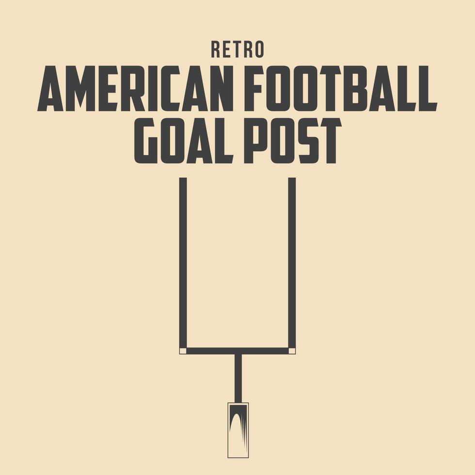 Ilustración de vector de poste de portería de fútbol americano retro