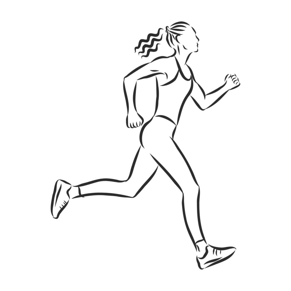 Runner icon stylized sketch Royalty Free Vector Image