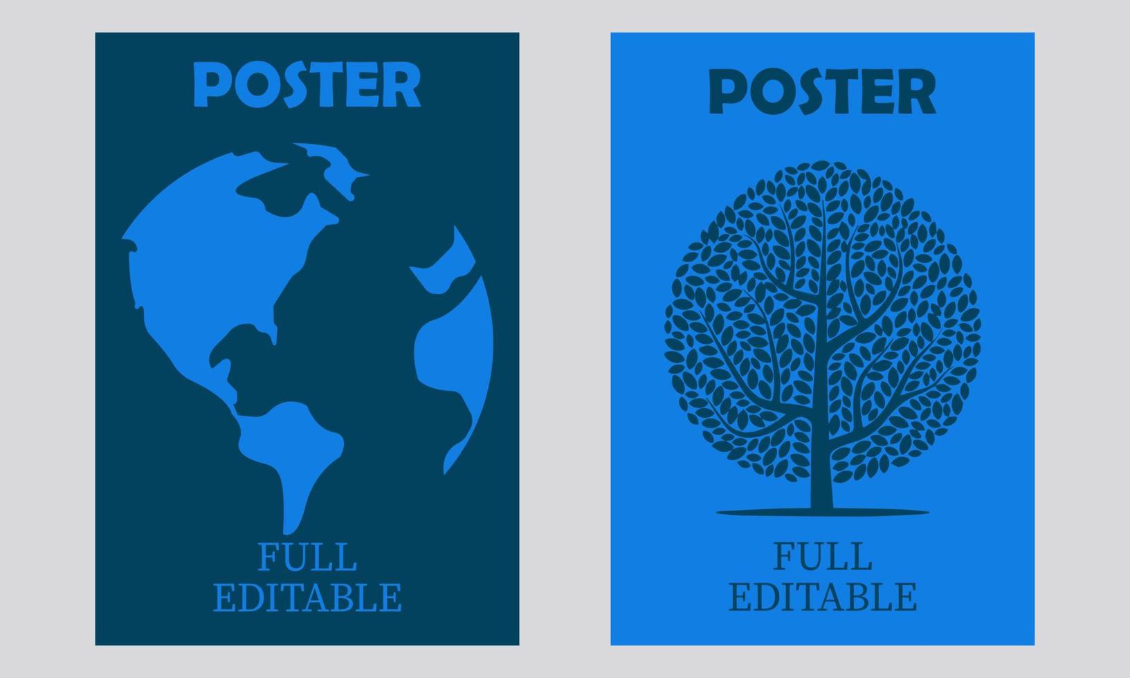 blue tree abstract cover design vector