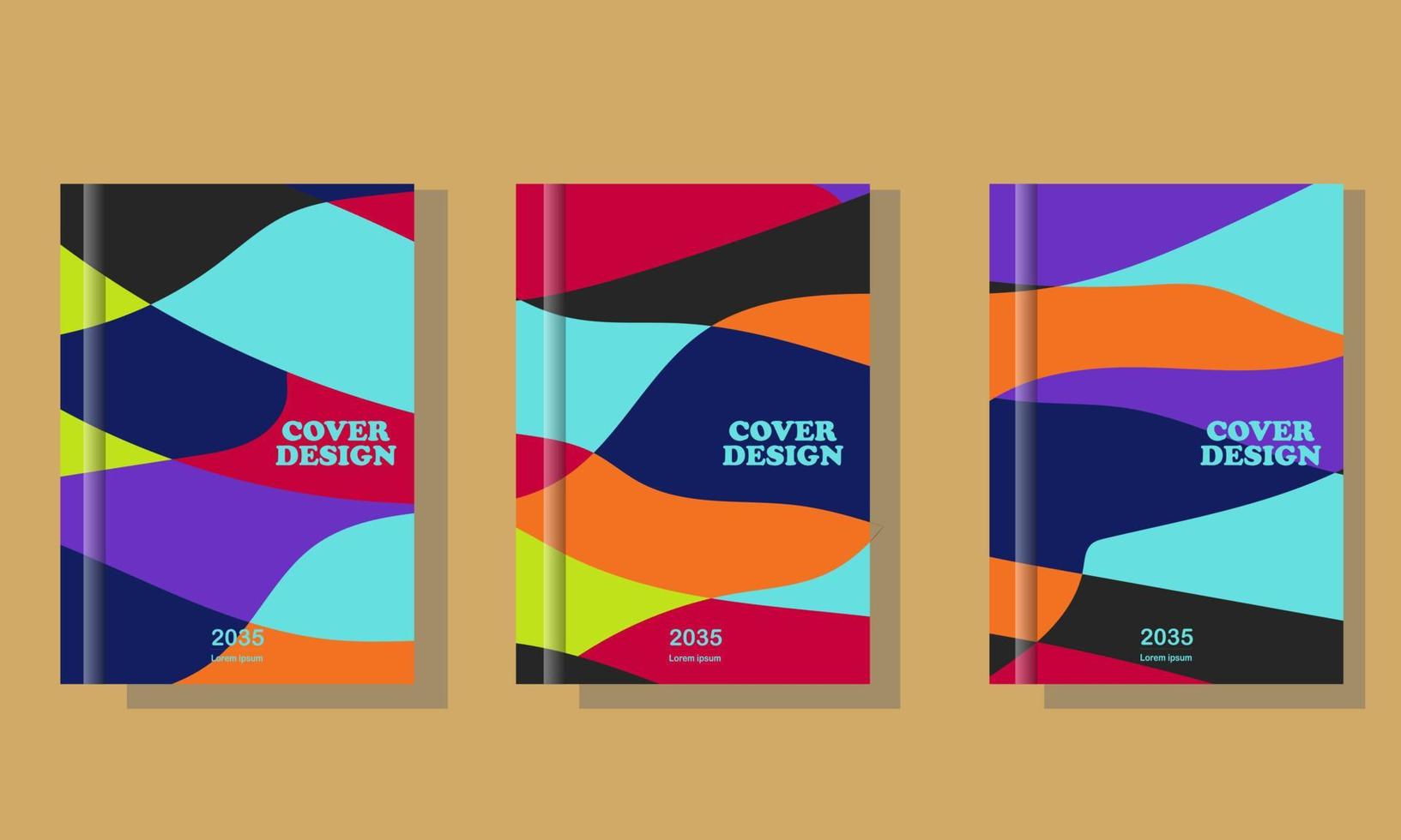 diseño de portada de libro a todo color vector