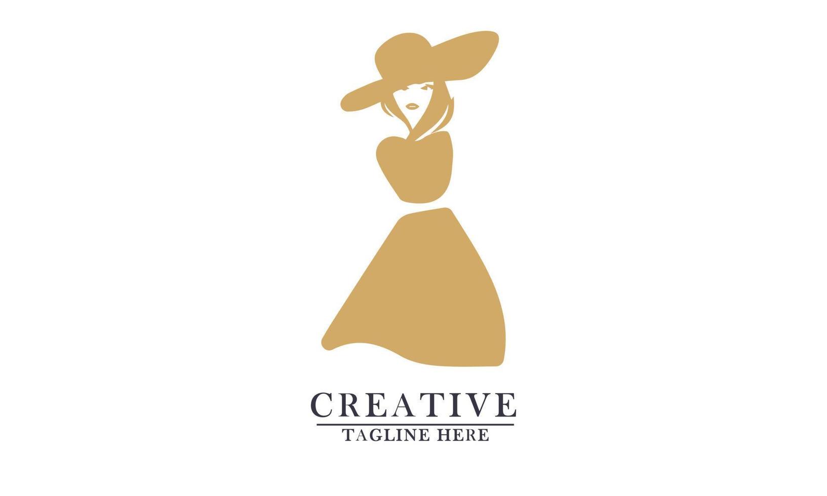beautiful elegant simple women's hat and clothes design vector