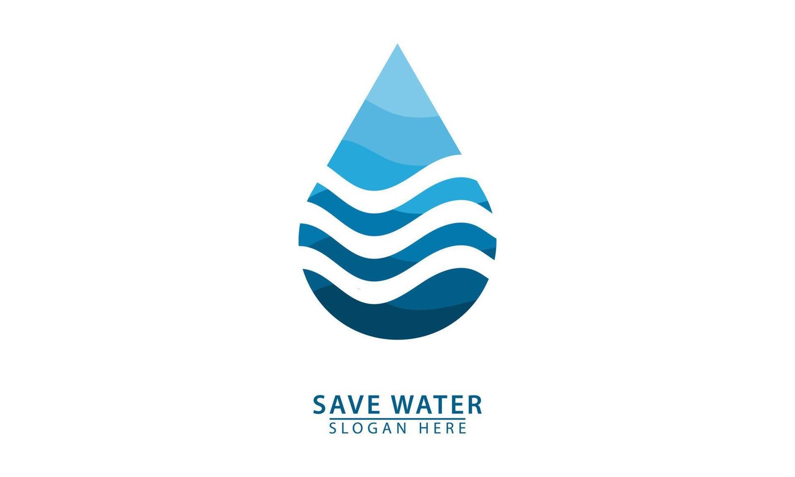 blue springs wave logo icon vector