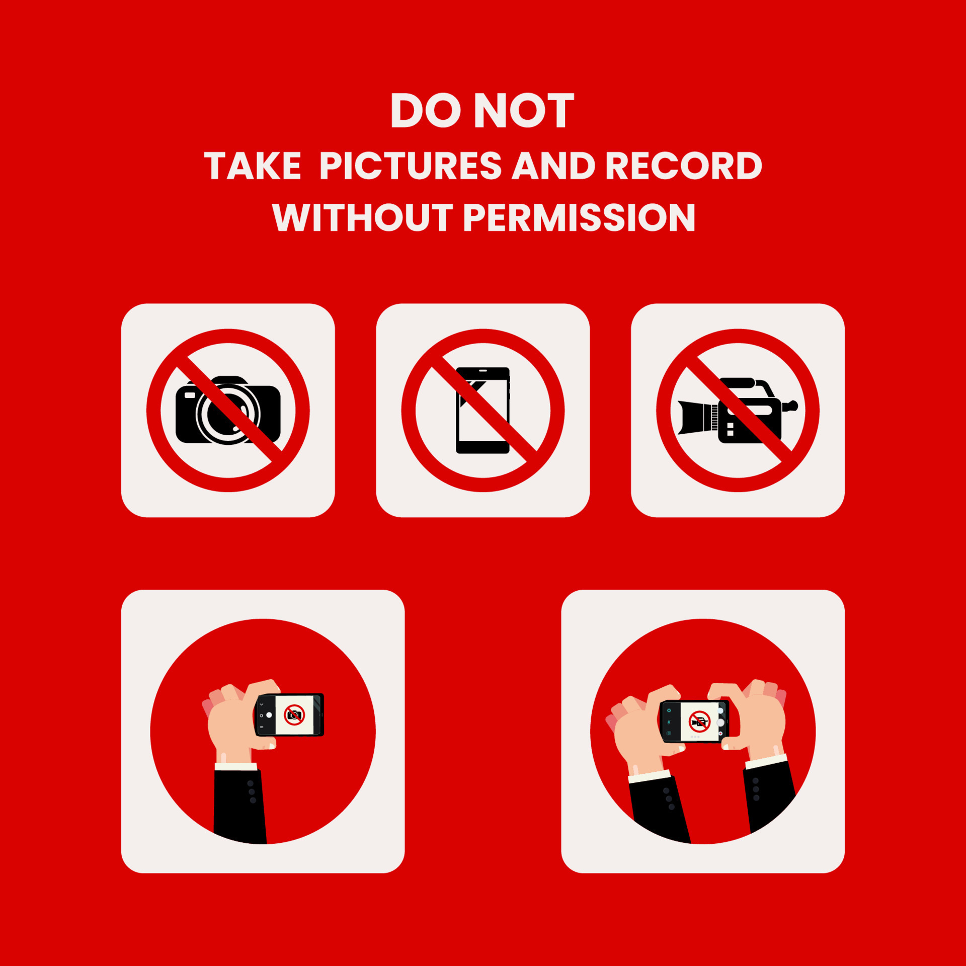Do Not Take Pictures And Record Without Permission Sign And Symbol do-not-take-pictures-and-record-without-permission-sign-and-symbol