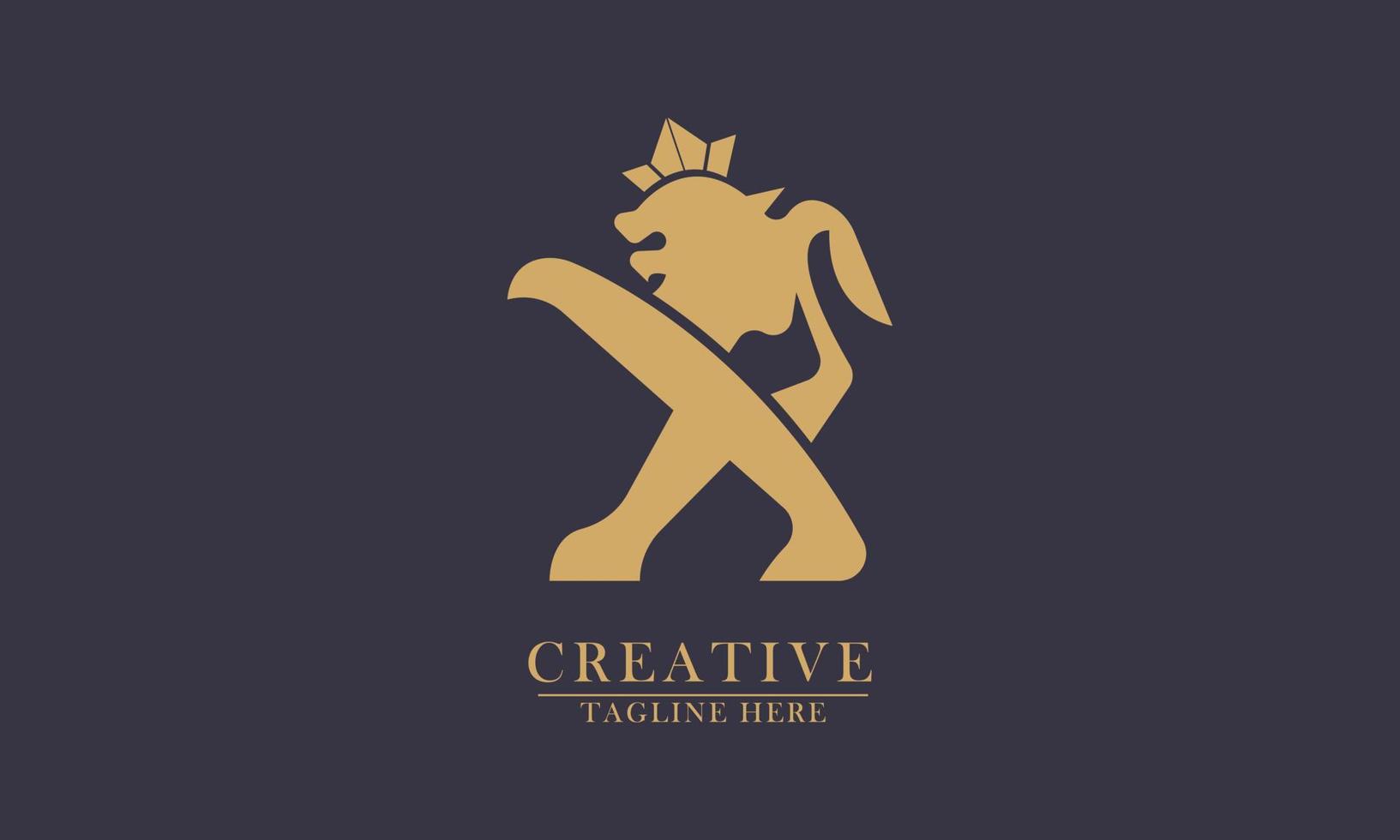 lion is walking lion king concept leadership logo icon vector