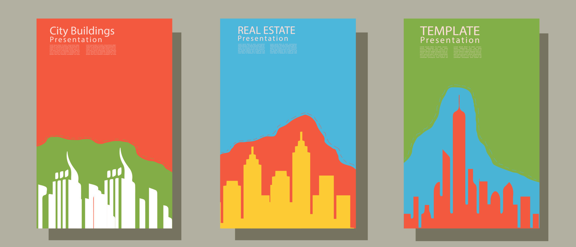 three sets Vector building Book Cover Design 16777135 Vector Art at