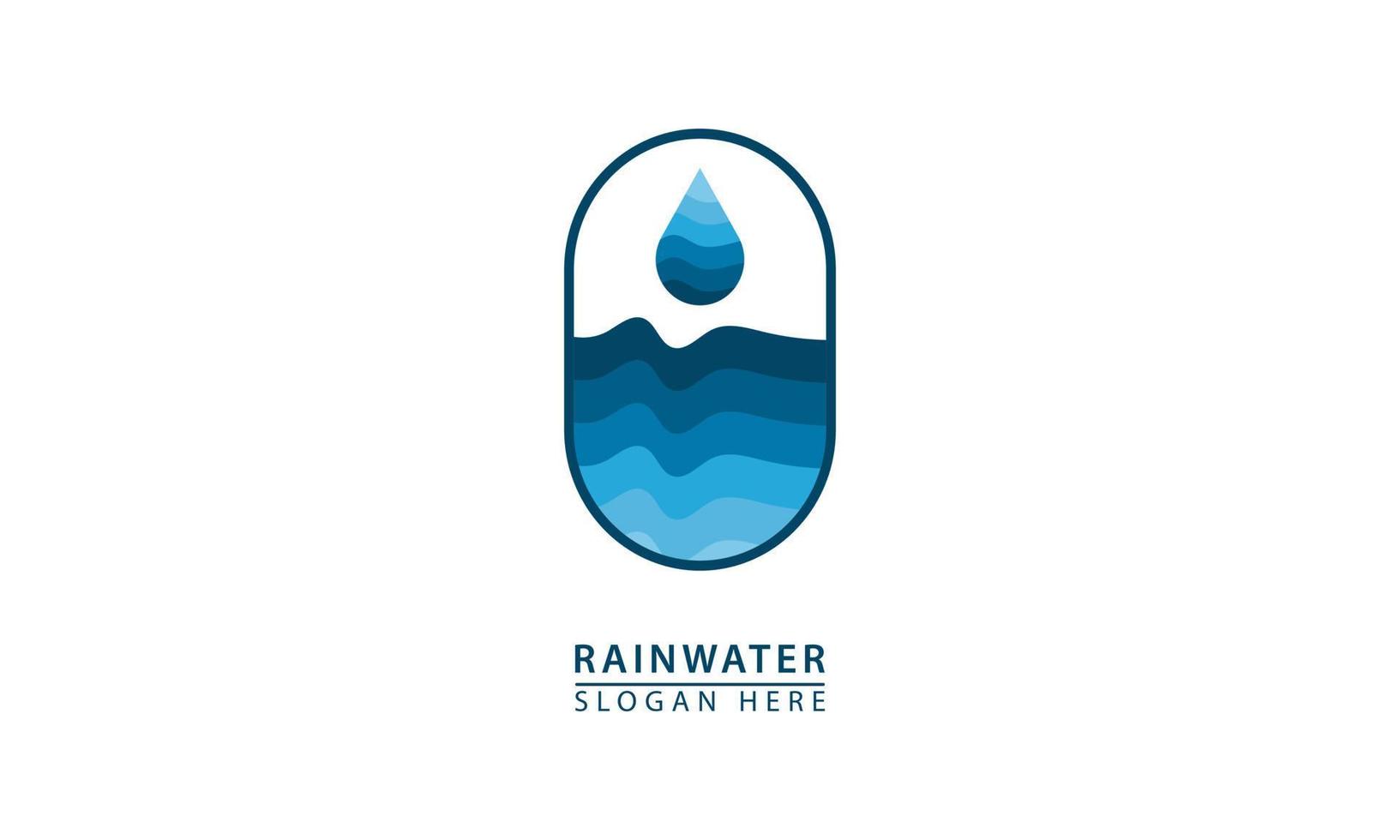 gota de agua en el logotipo del icono del océano azul vector