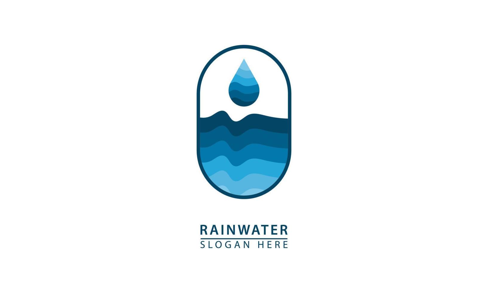 water drop in blue ocean icon logo vector