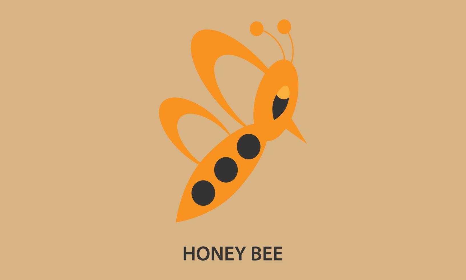 honey bee simple design yellow black color vector