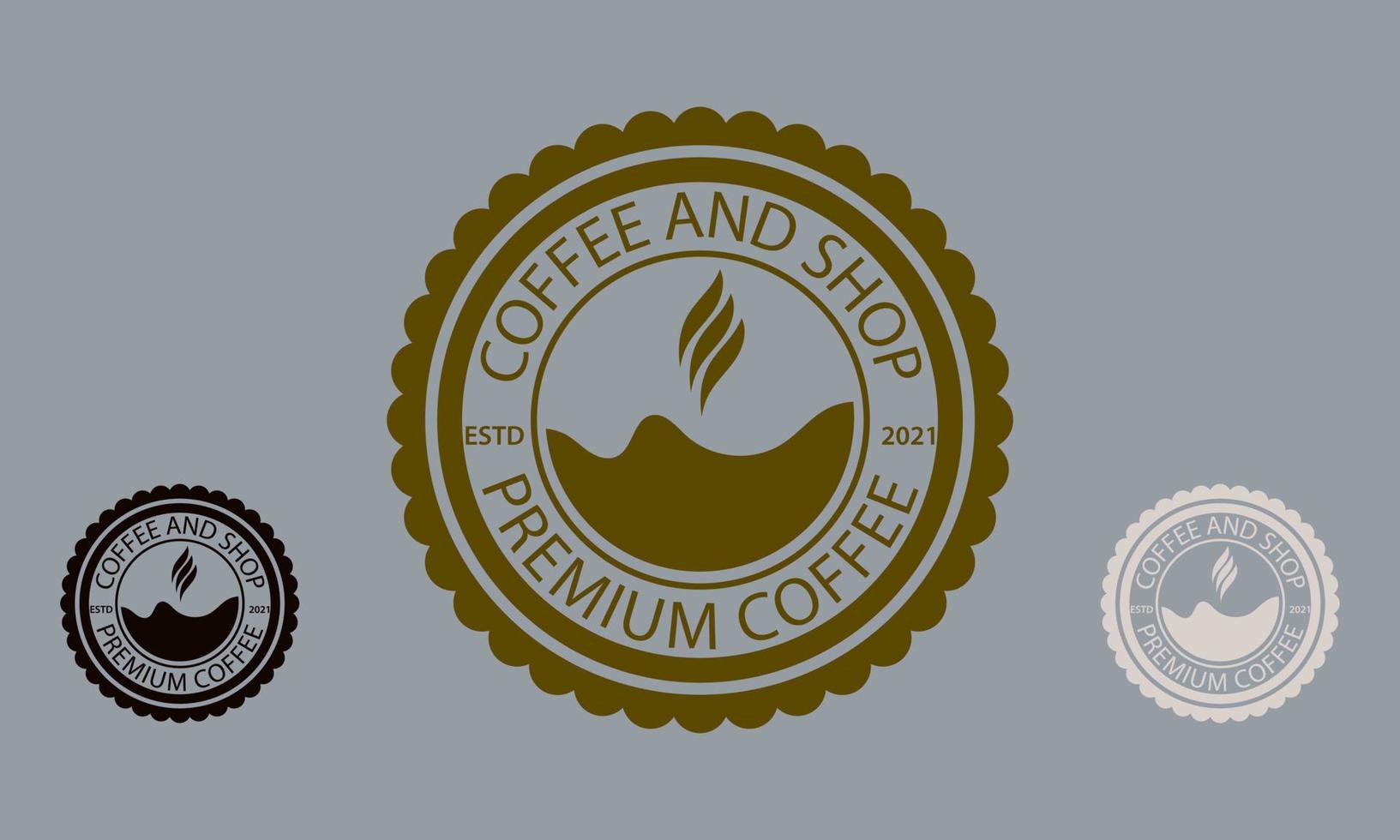 coffee and shop in a classic logo icon vector