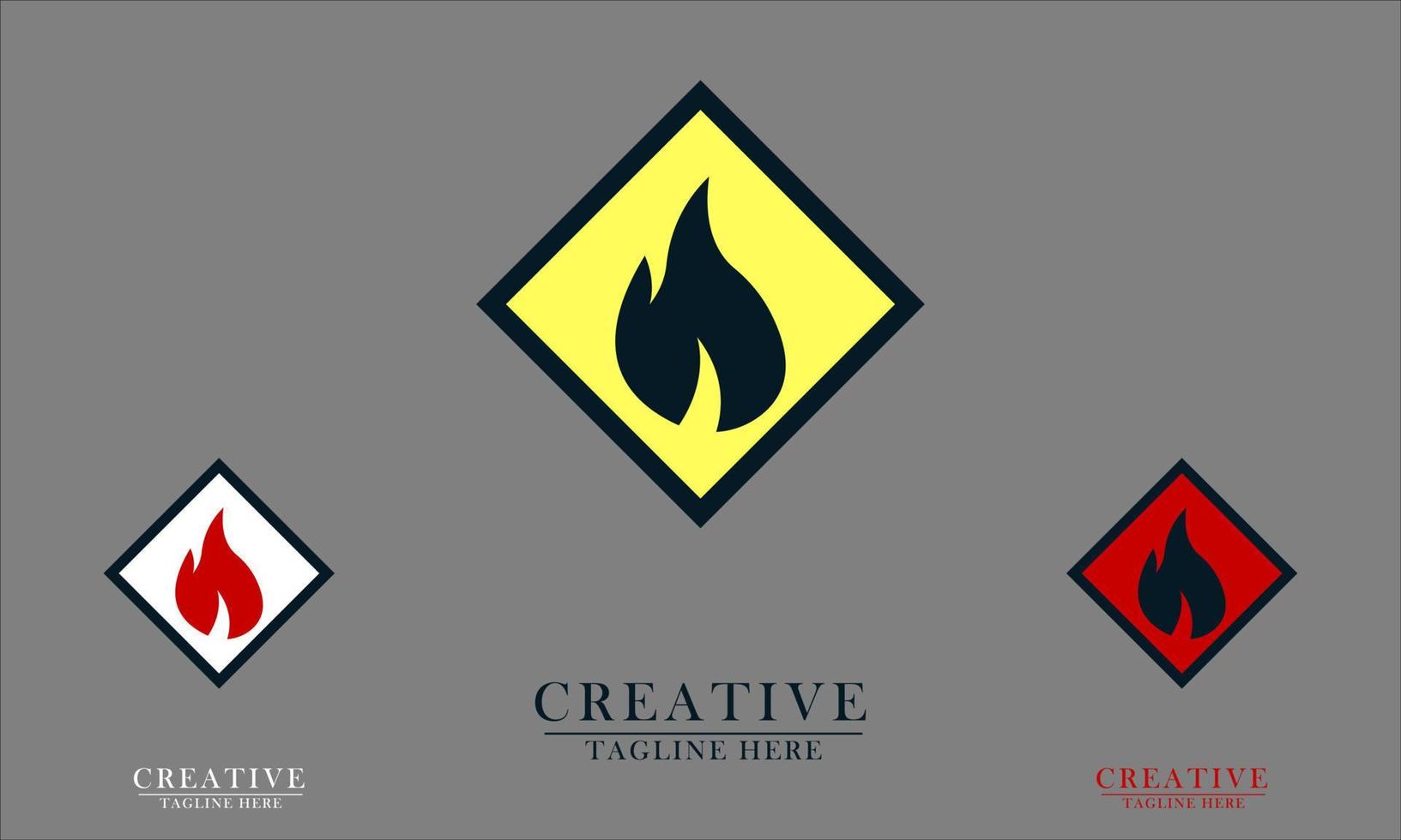 fire hazard board fire warning logo icon vector