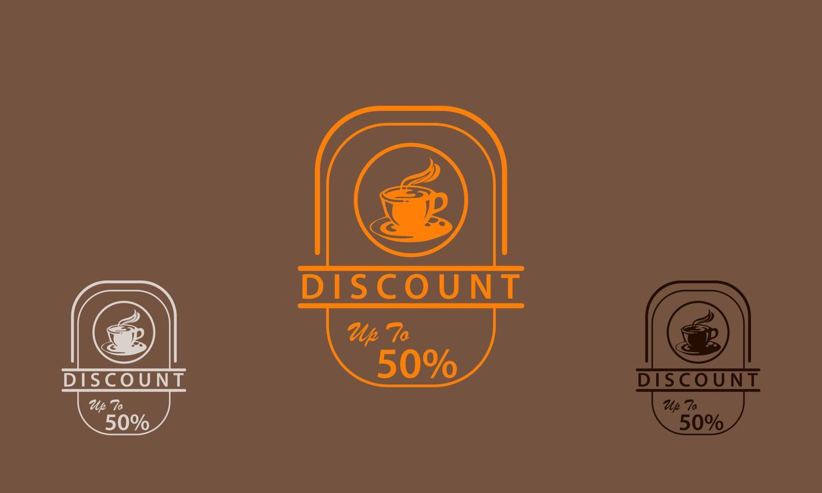 cafe coffee discount logo icon vector
