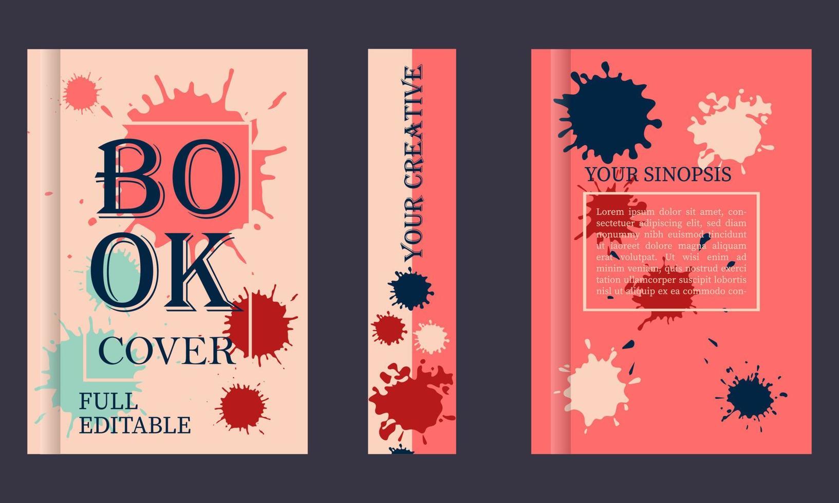 Watercolor Ink Splash book cover vector