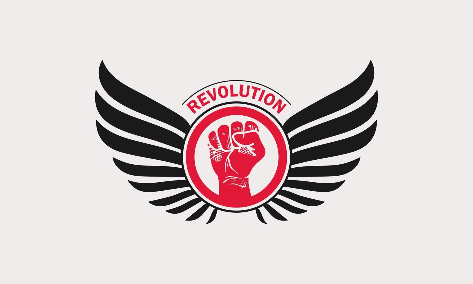 hands clenched in a circle revolution logo icon vector