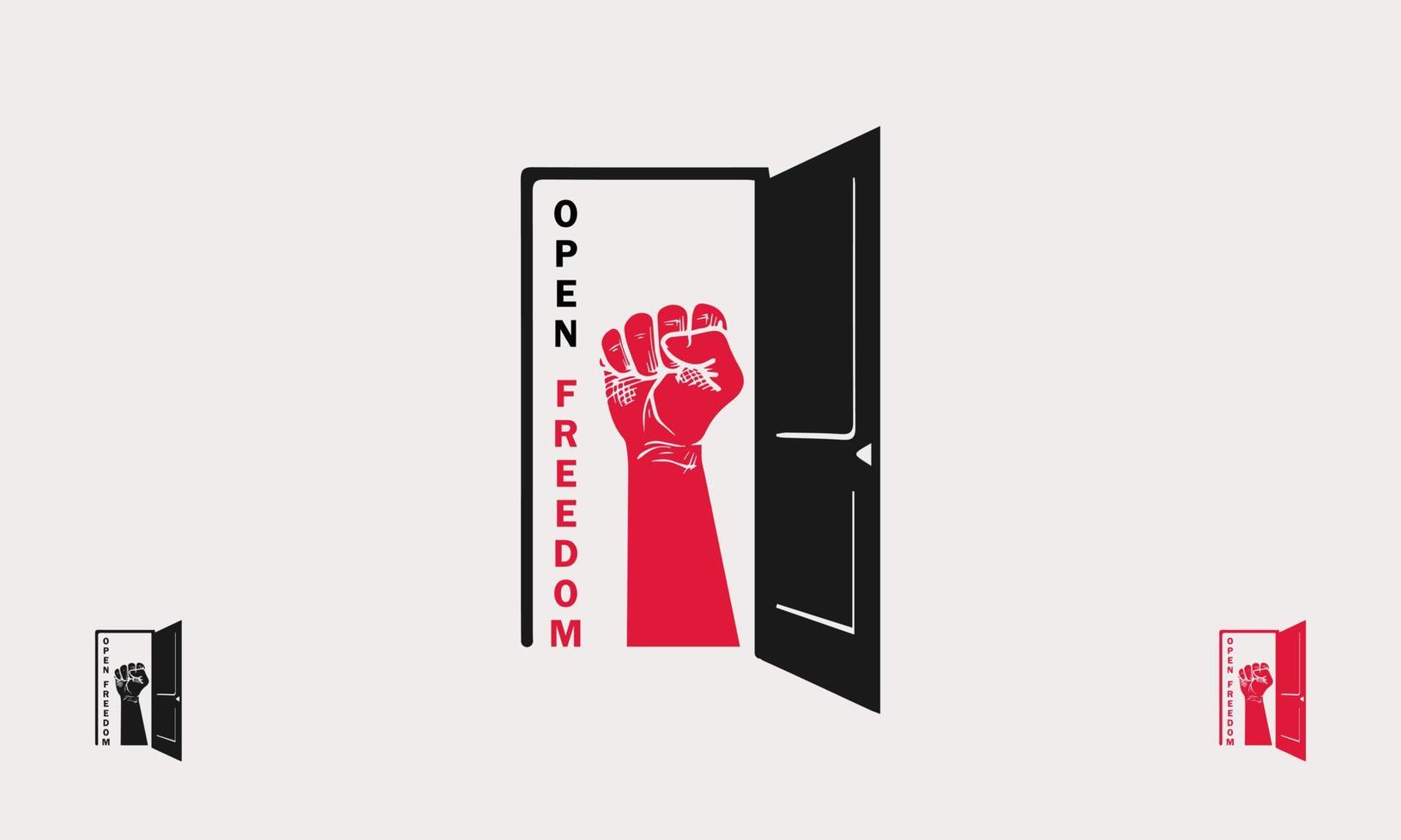 icono de logotipo de libertad abierta vector