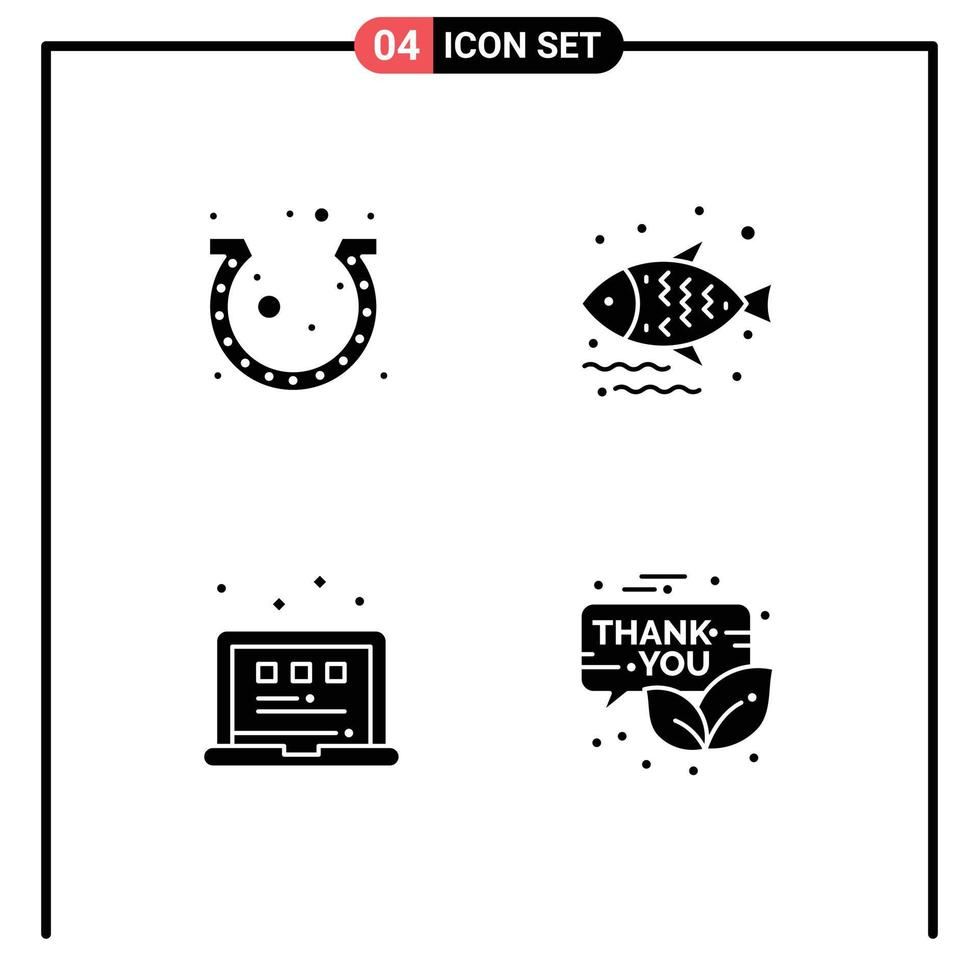 Pack of creative Solid Glyphs of day grid horseshoe food view Editable Vector Design Elements