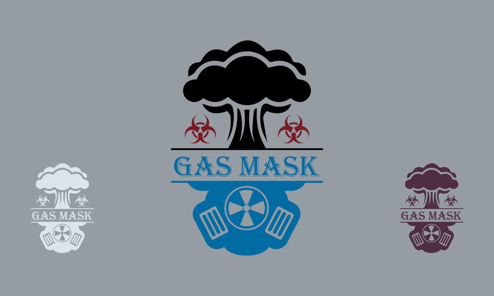 icono del logotipo de máscaras radiactivas vector