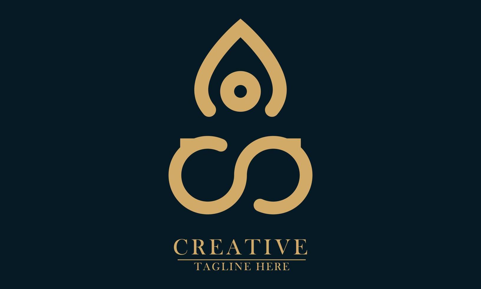 man meditating line yoga concept health logo icon vector