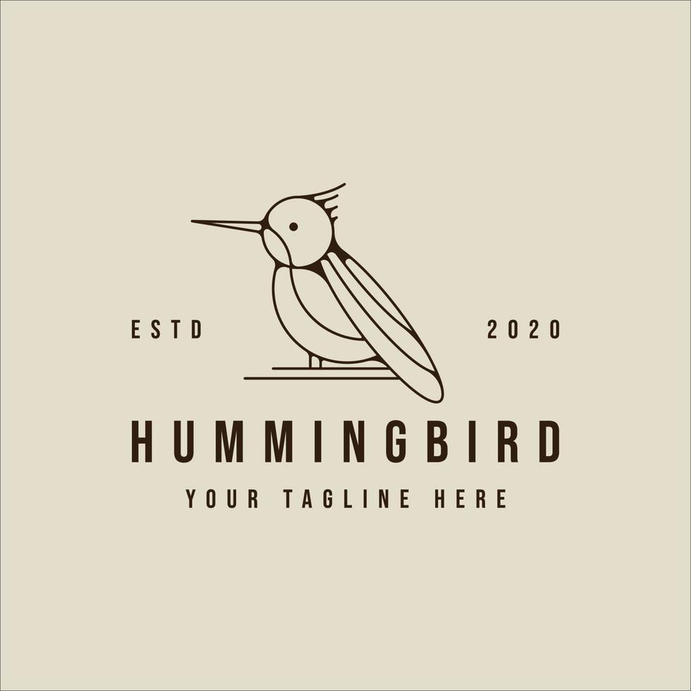 humming bird logo line art simple vector illustration template icon graphic design. animal sign or symbol for nature and wildlife concept