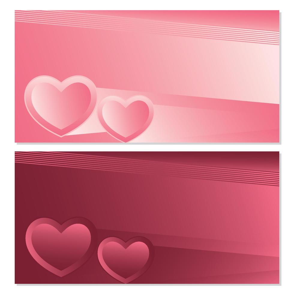 conjunto de antecedentes de concepto de día de san valentín. ilustración vectorial corazón rojo degradado con líneas. linda pancarta de venta de amor o tarjeta de felicitación vector