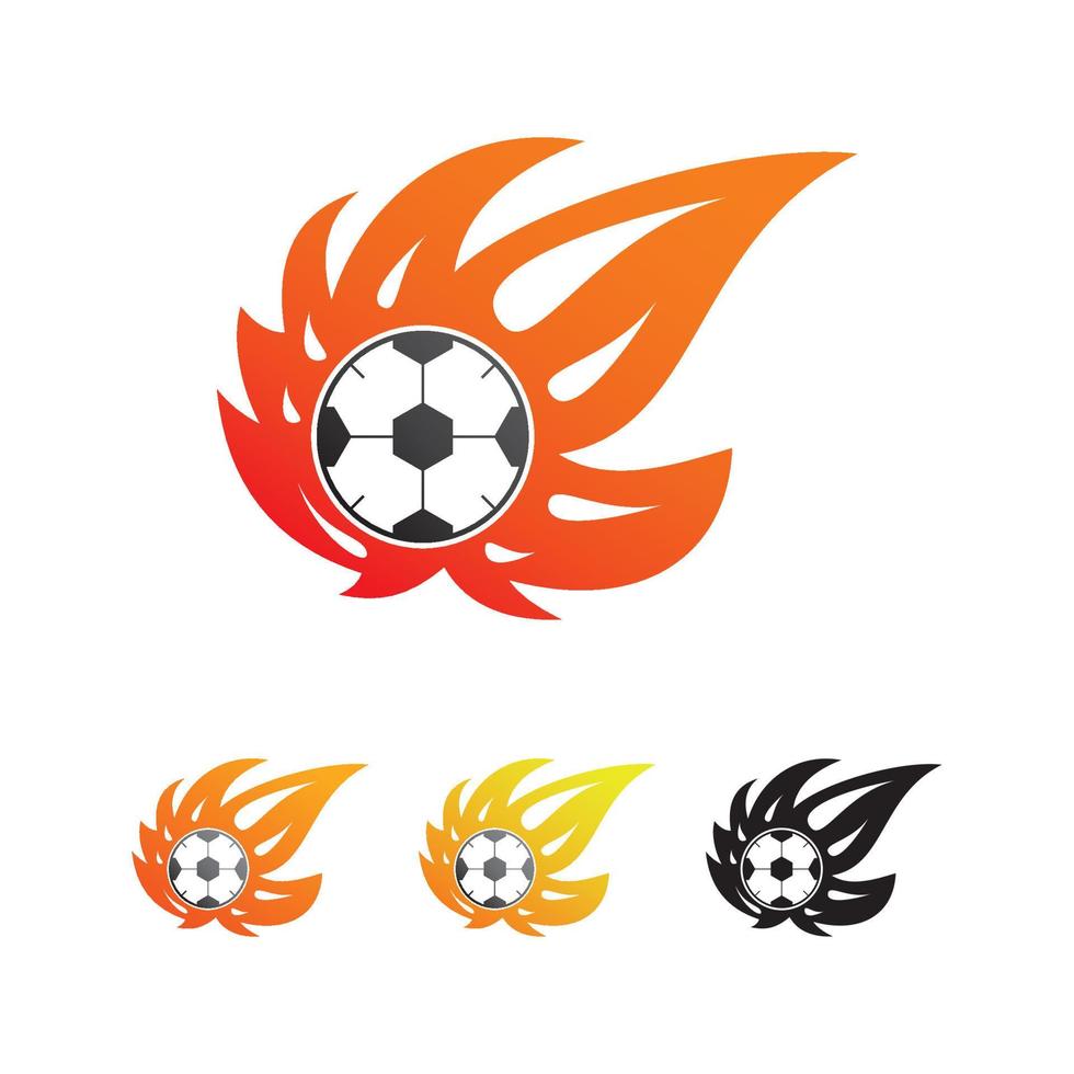 Soccer ball vector illustration with simple flame shape. Ideal for any decoration.